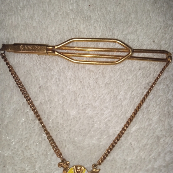 SHRINERS FREEMASON MASONIC TIE CLIP 1/20 12K GOLD FILLED + 2 Hat Pins Sterling - Picture 3 of 10